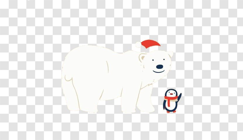 Bear Logo Illustration - Cartoon - Red Hat Polar Bears And Penguins Transparent PNG