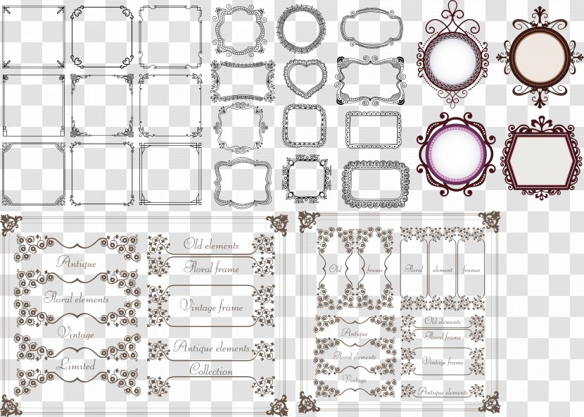 Wedding Invitation Motif Template - Brand - Border Design Pattern Vector Material Transparent PNG