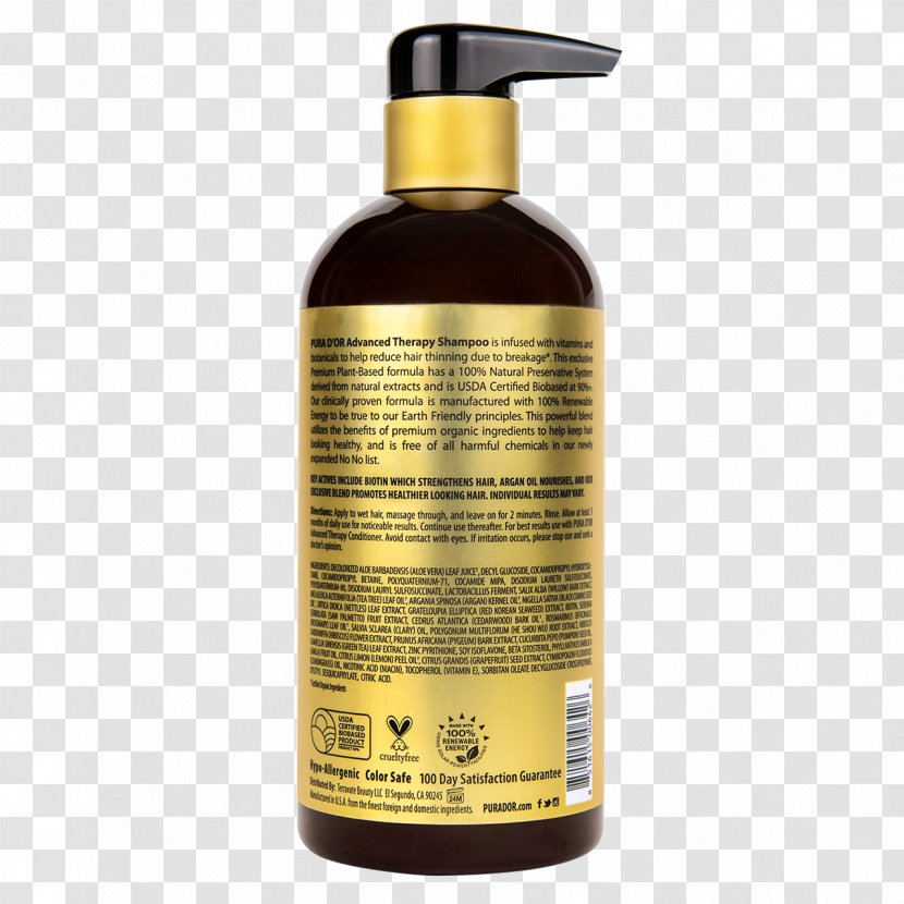 Pura D'or Argan Oil Shampoo Hair Conditioner - Loss Transparent PNG