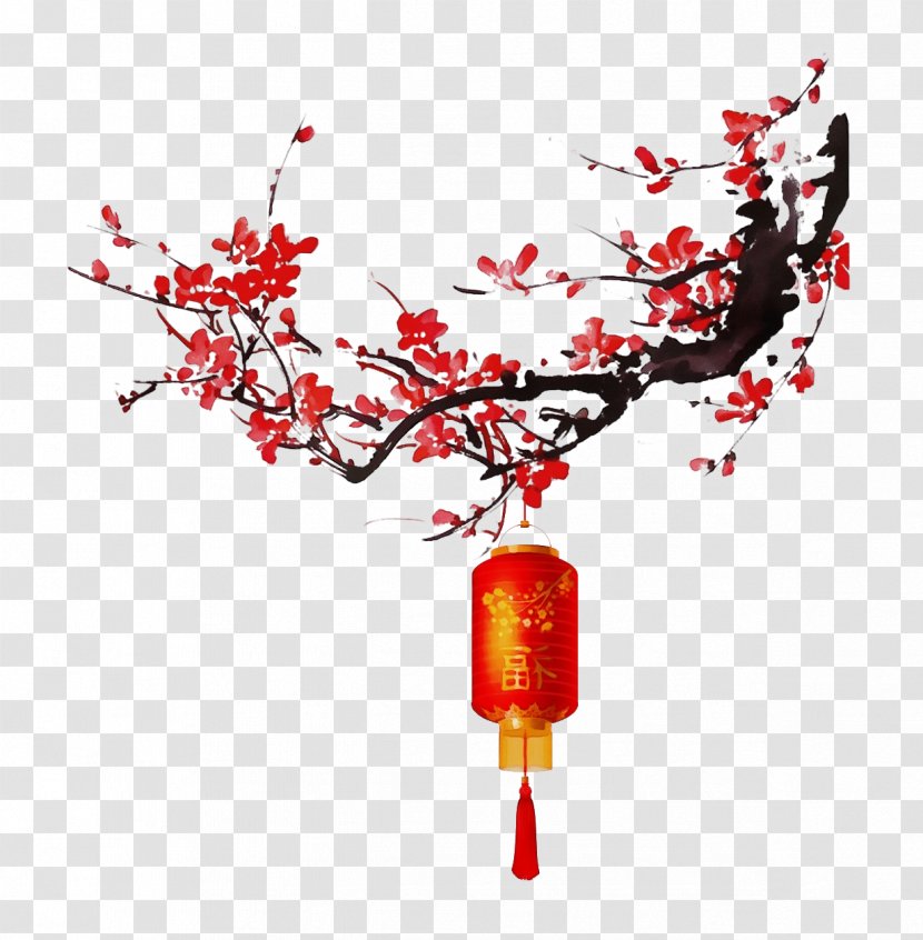 Red Branch Plant Tree Flower - Twig Transparent PNG