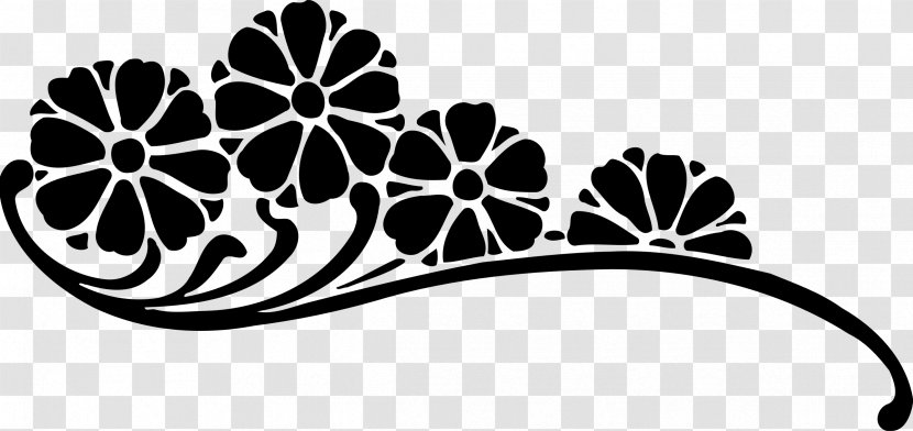 Flower Black And White Abstract - Monochrome Transparent PNG