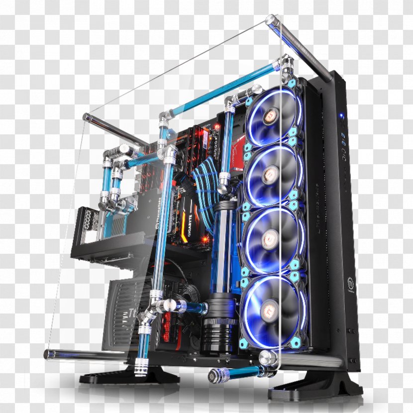 Computer Cases & Housings Keyboard Power Supply Unit Thermaltake Commander MS-I - Motherboard - Water Cooling Transparent PNG