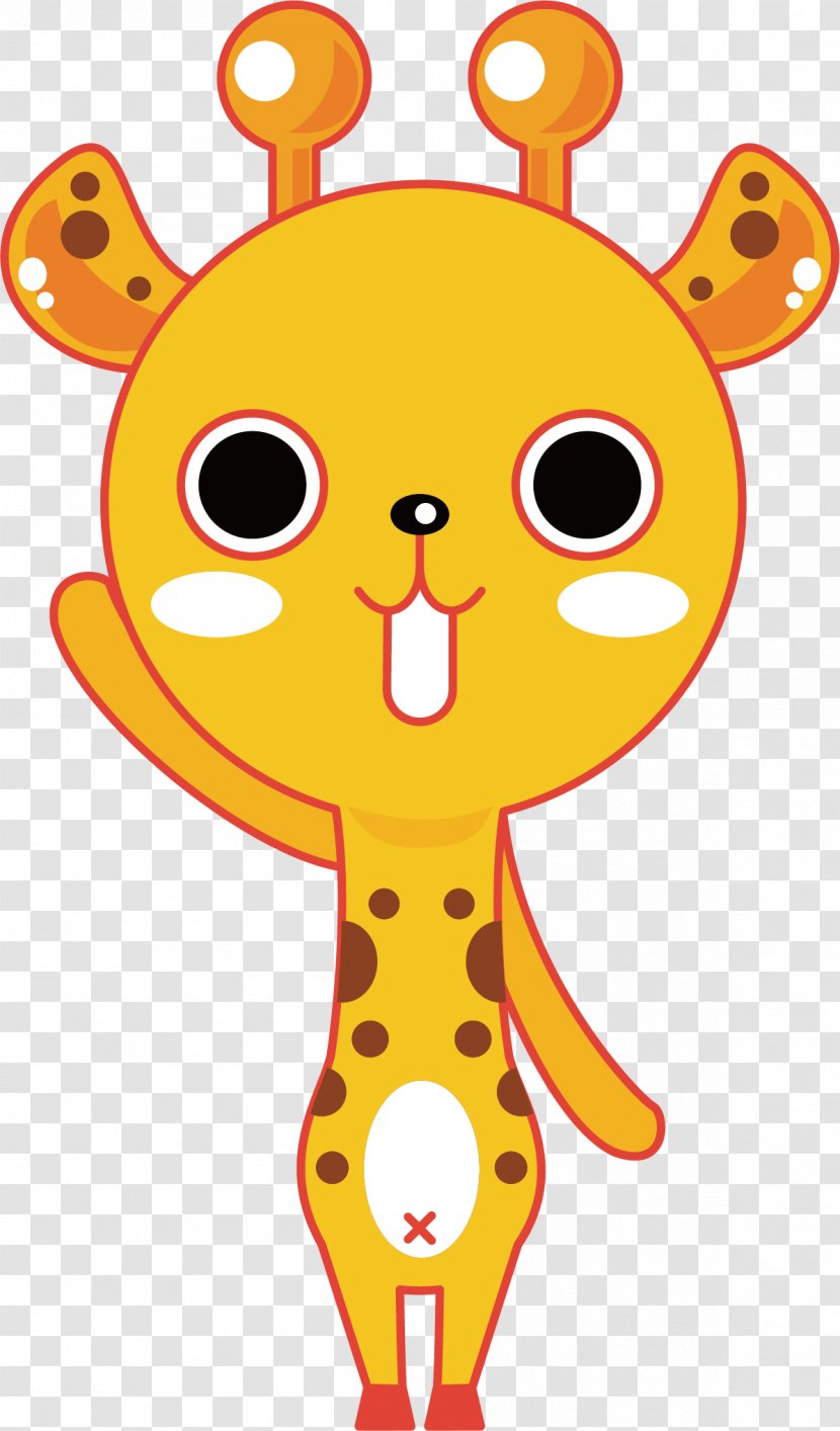Giraffe Drawing Photography - Yellow - Vector Cute Little Deer Transparent PNG