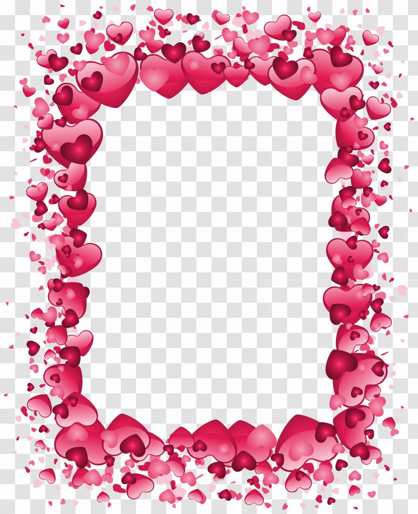 Right Border Of Heart Valentine's Day Clip Art - Wedding - Pink Transparent PNG Image Transparent PNG