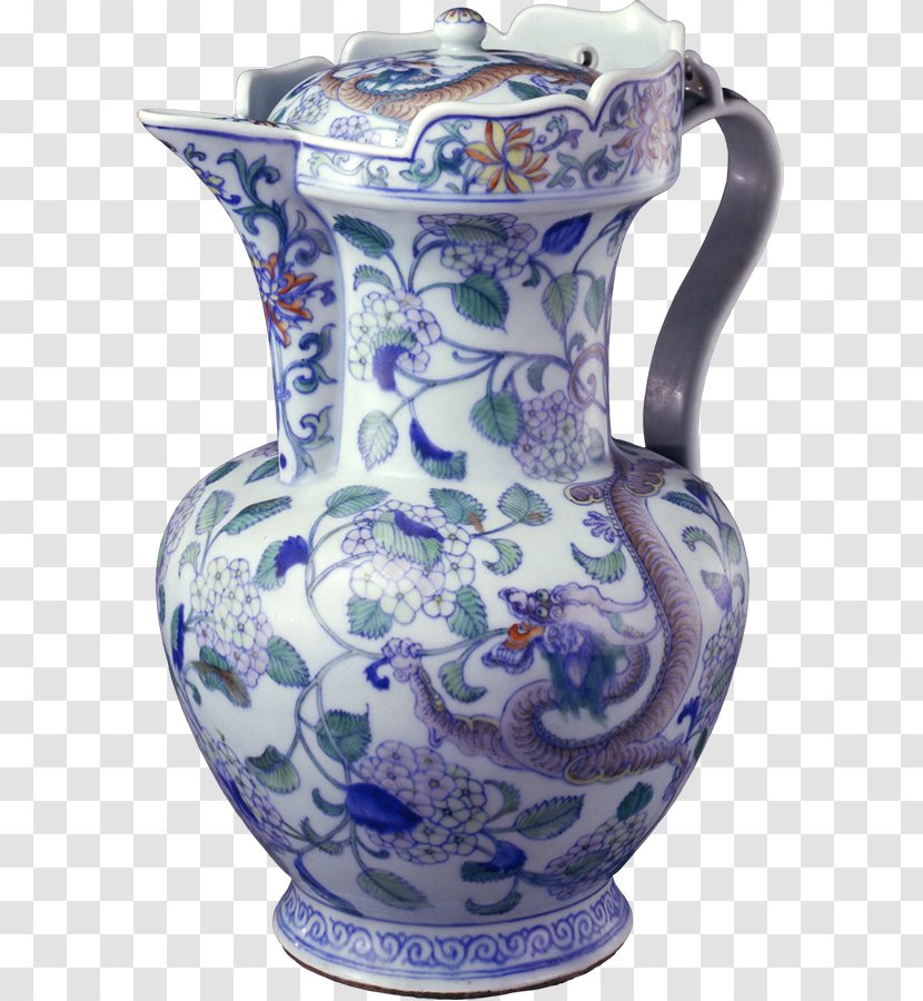 Jug Blue And White Pottery Chinese Dragon Hongshan Culture - Kettle - Flattened The Imperial Palace Transparent PNG