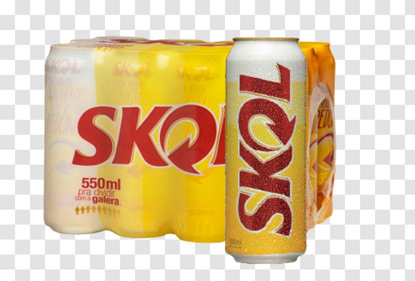 Beer Orange Drink Soft Skol Beverage Can Transparent PNG