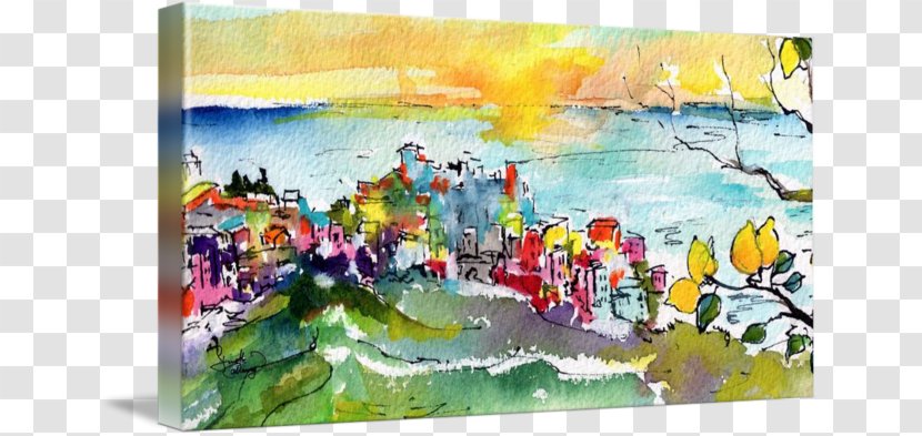 Monterosso Al Mare Manarola Watercolor Painting Portofino - Italian Riviera - Cinque Terre Transparent PNG