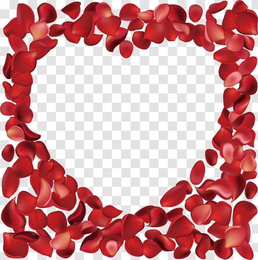 Heart-shaped Rose Petals Vector Sea - Flower - Love Transparent PNG