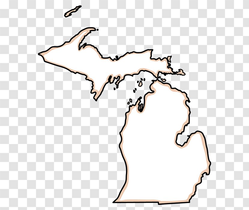 Clip Art Upper Peninsula Of Michigan Map Image Northern - Sticker Transparent PNG