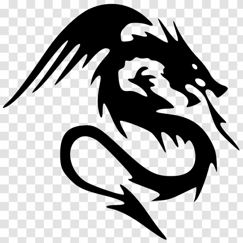Dragon Black And White Free Content Clip Art - Mythical Creature - Cliparts Transparent PNG