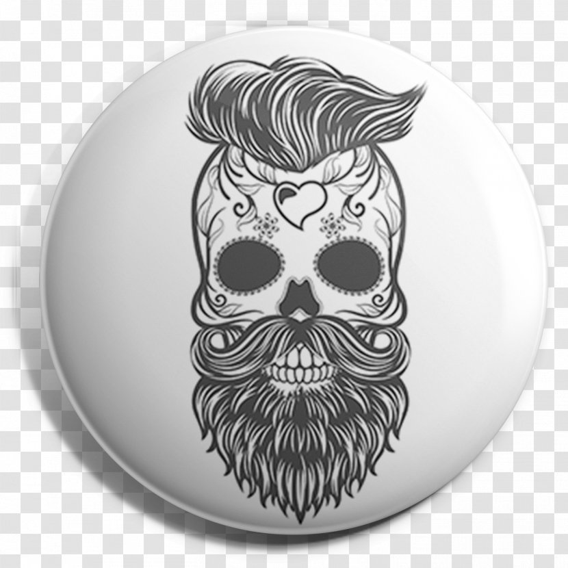 Calavera T-shirt Skull Beard Hipster - Drawing - And Moustache Transparent PNG