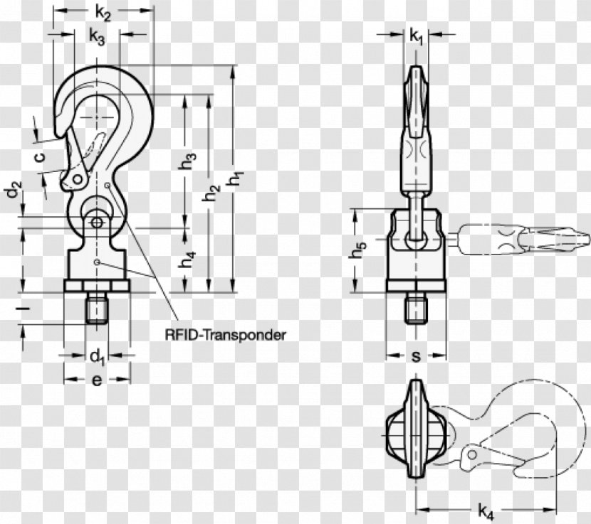 Lifting Hook Technical Drawing Cargo Machine - Element - Berger Map Transparent PNG