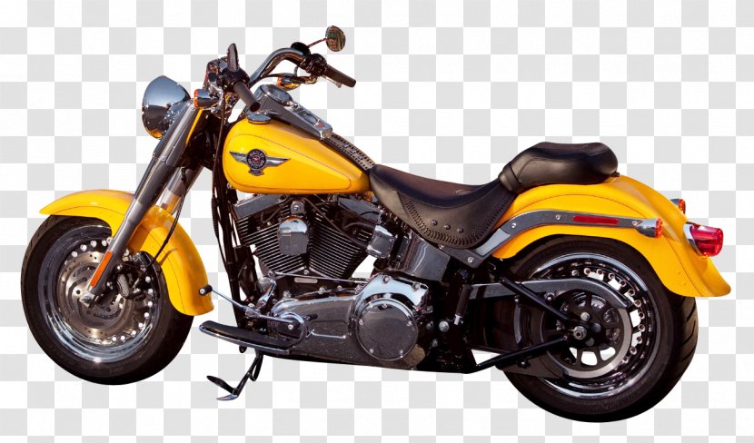 Cruiser Harley-Davidson FLSTF Fat Boy Motorcycle Bicycle - Harley Davidson Yellow Bike Transparent PNG