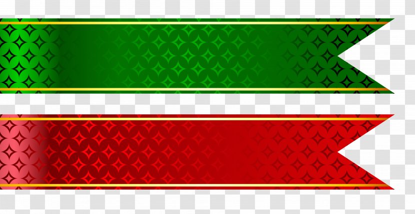 Ribbon Web Banner Clip Art - Green - RED LINES Transparent PNG