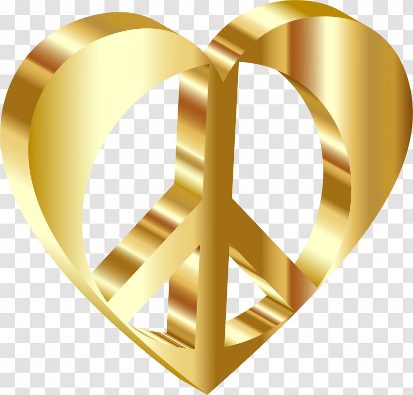 Heart Peace Clip Art - Body Jewelry - Gold Transparent PNG