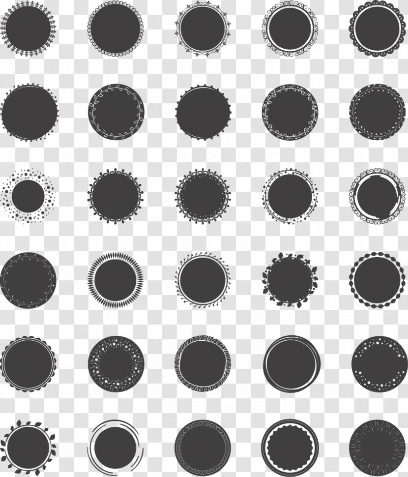Black Circle Painting - Monochrome Transparent PNG