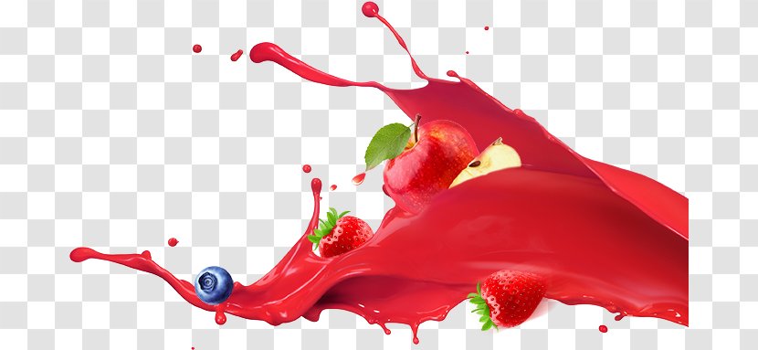 Strawberry Juice Ice Cream Fruit - Splash Drinks Transparent PNG
