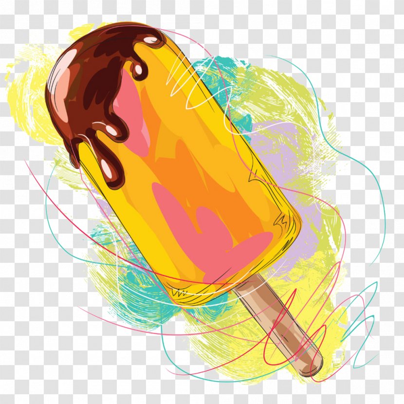 Ice Cream Cone Pop Lollipop - Hand-painted Material Transparent PNG
