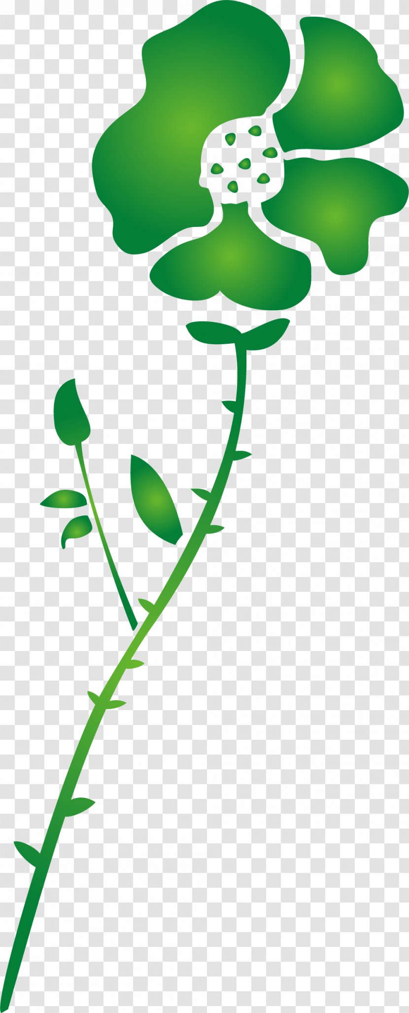 Clip Art - Leaf - Hand Painted Green Flowers Transparent PNG