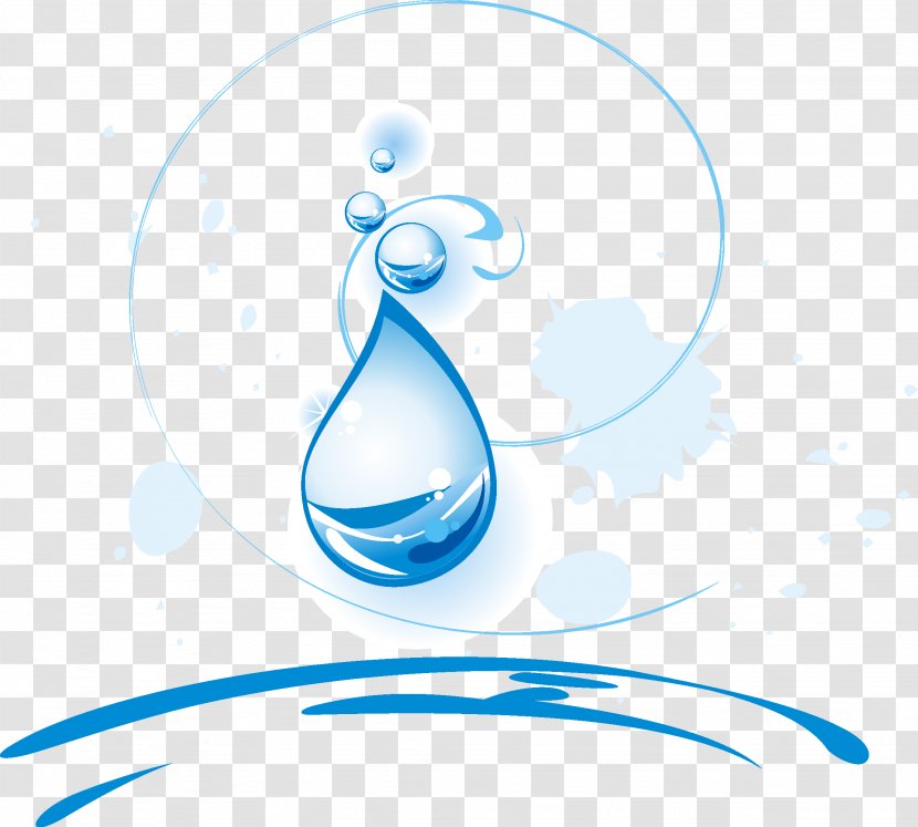 Blue Drop Water Euclidean Vector - Vecteur Transparent PNG
