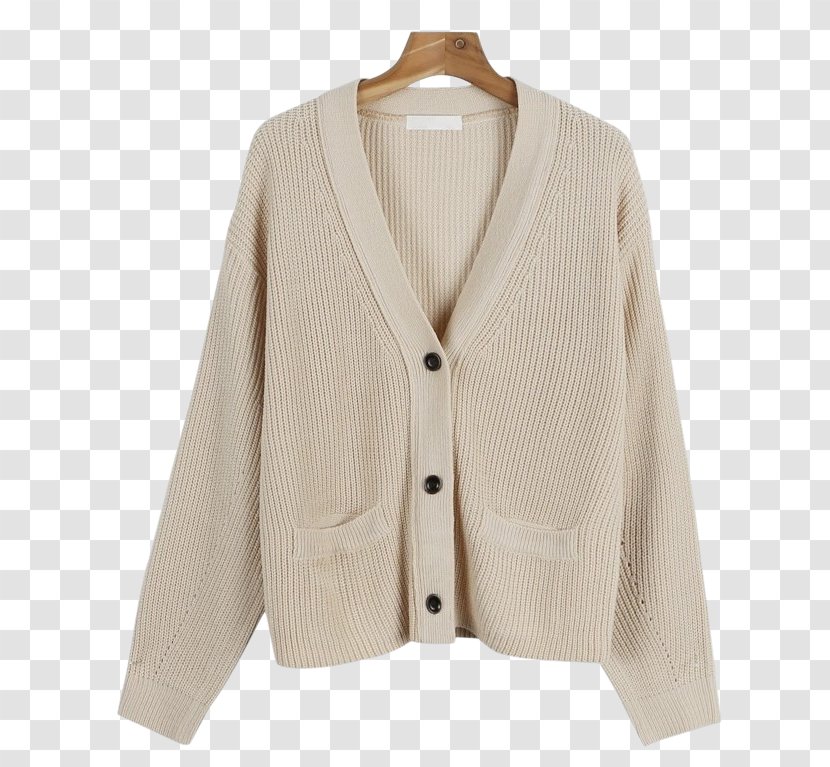 Cardigan Beige Wool - Sweater - Kitsch Transparent PNG
