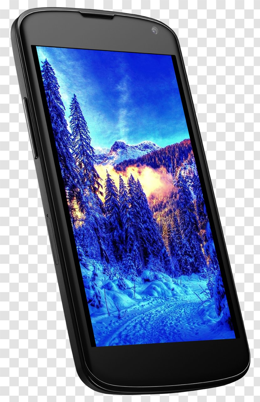 Smartphone Feature Phone Multimedia Mobile Accessories Cellular Network - Telephony - Winter Wallpaper Transparent PNG