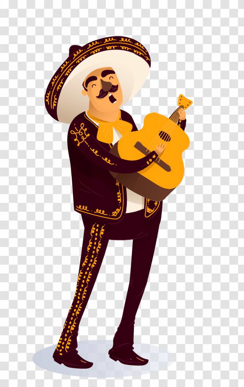 Mariachi Christmas Party Cartoon - Kisses Transparent PNG