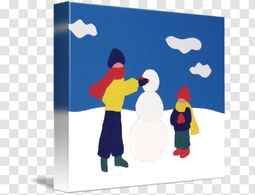 Paper Penguin Art Lake Sunapee - Vertebrate - Snowman Scene Canvas Transparent PNG