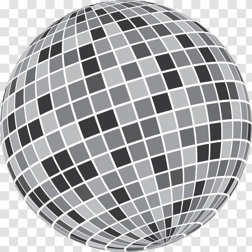 Disco Ball Party Black And White Clip Art - Sticker Transparent PNG