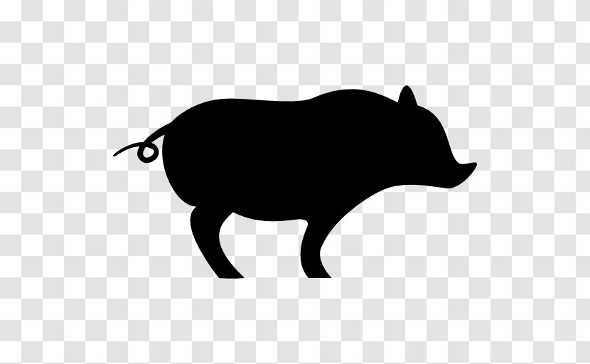 Domestic Pig Silhouette Clip Art - Livestock Transparent PNG