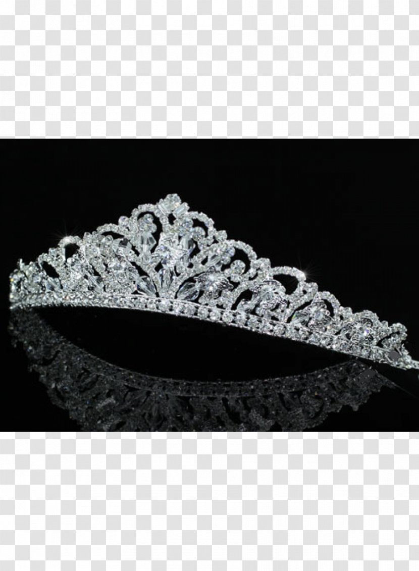 Headpiece Diadem Crown Tiara Swarovski AG - Silver Transparent PNG