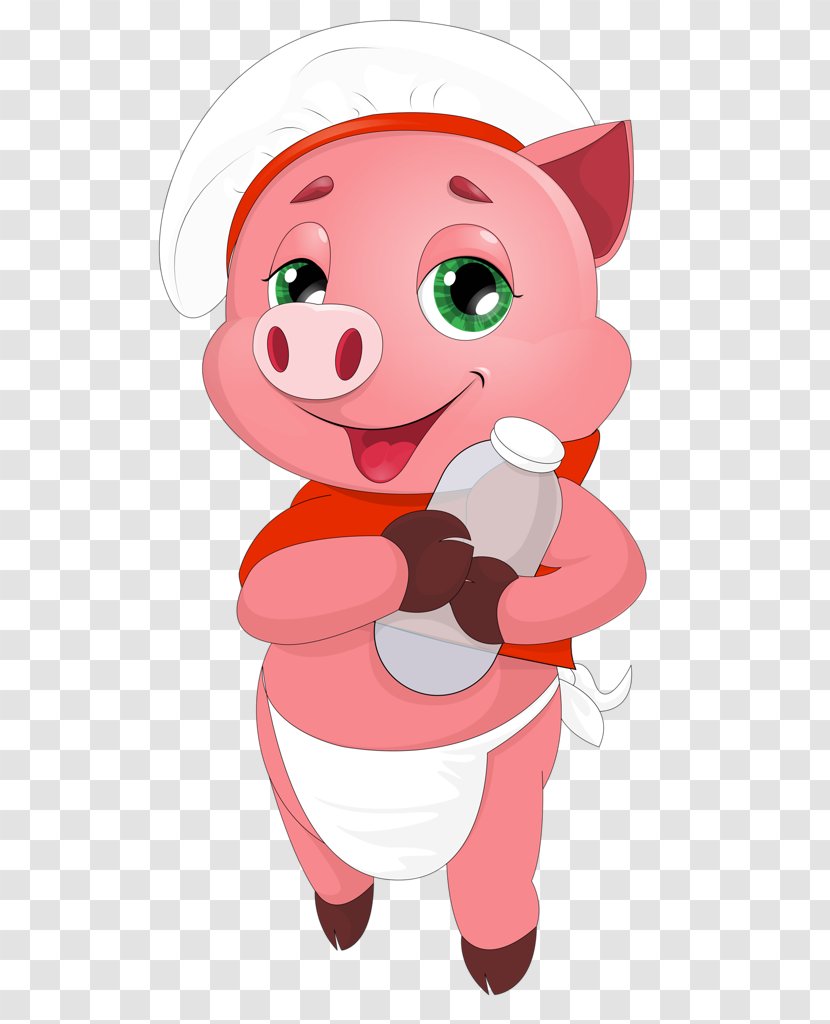 Domestic Pig Clip Art Image Illustration - Mascot - Cochon Transparent PNG