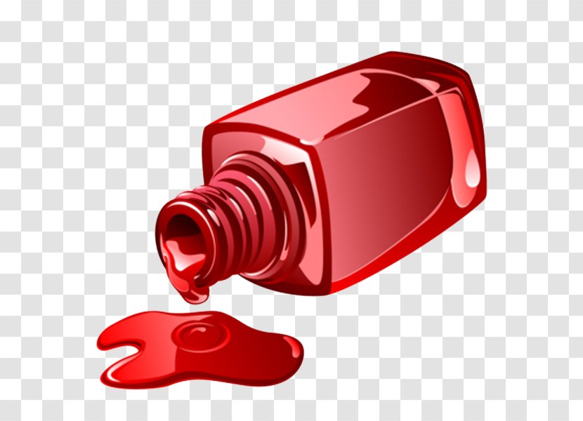 Nail Polish Manicure Clip Art - Red - File Transparent PNG