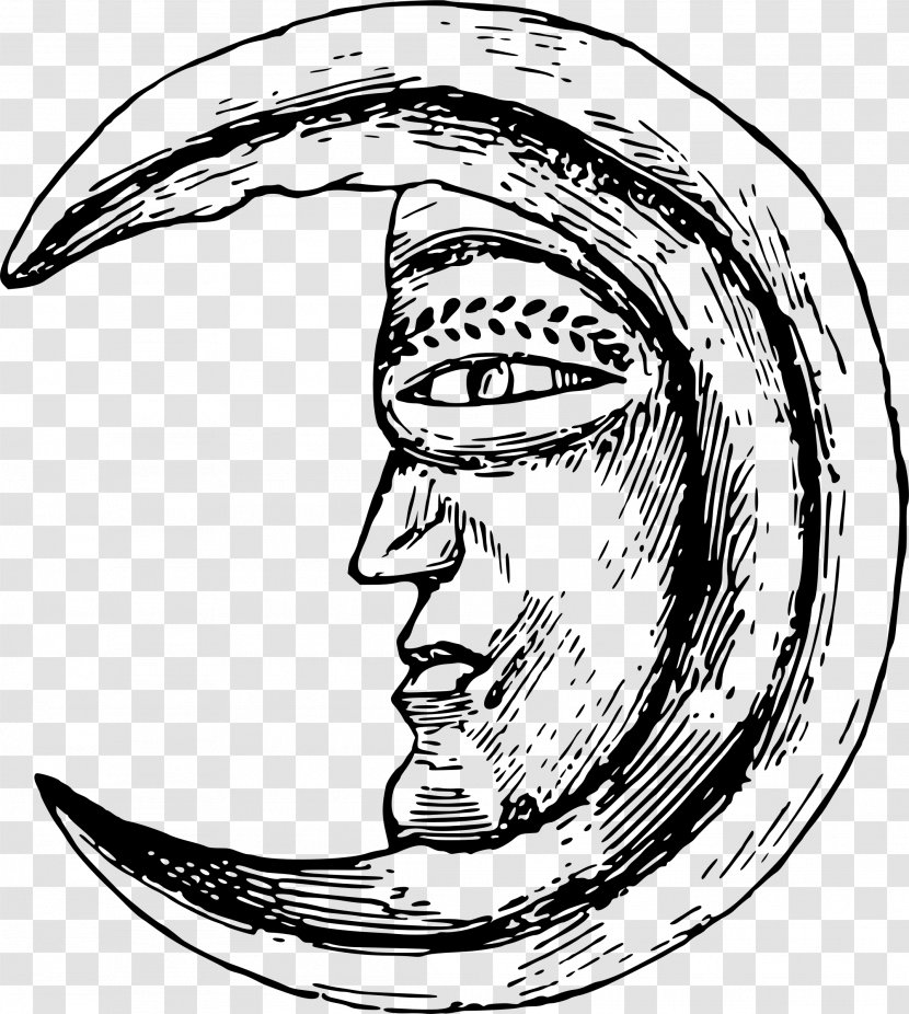 Symbol Photography Man In The Moon - Monochrome Transparent PNG
