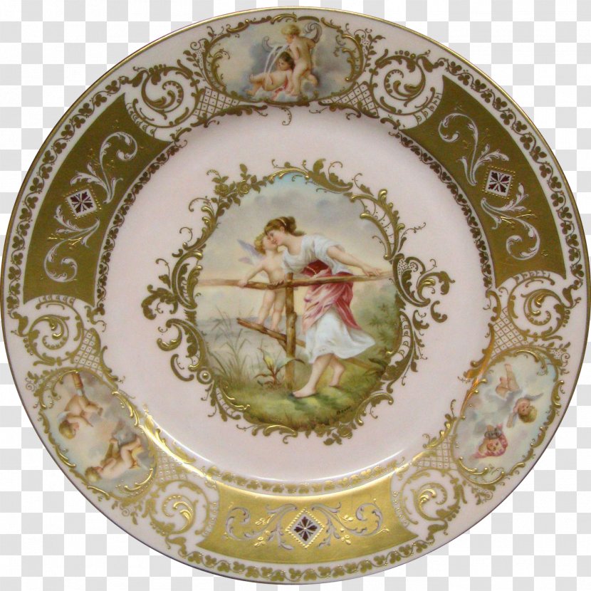 Tableware Plate Porcelain - Hand-painted Woman Transparent PNG
