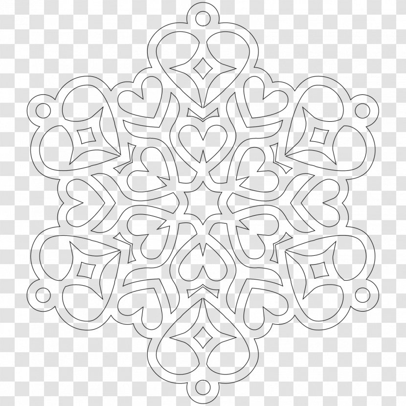 Koch Snowflake Coloring Book Mandala - Fractal Transparent PNG