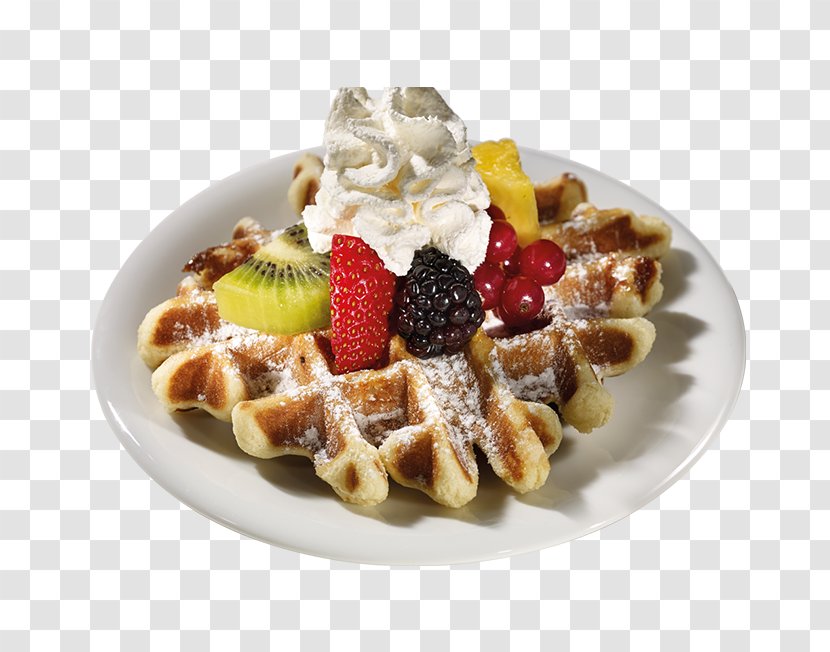 Belgian Waffle Ice Cream Cuisine - Merienda Transparent PNG