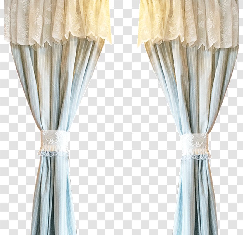 Curtain Window White Lace - Light Blue Transparent PNG