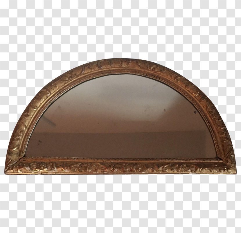 18th Century Wood Carving Arch Mirror Transparent PNG