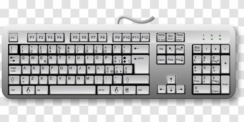 Computer Keyboard Dell Mouse Laptop MacBook Air - Keypad Transparent PNG