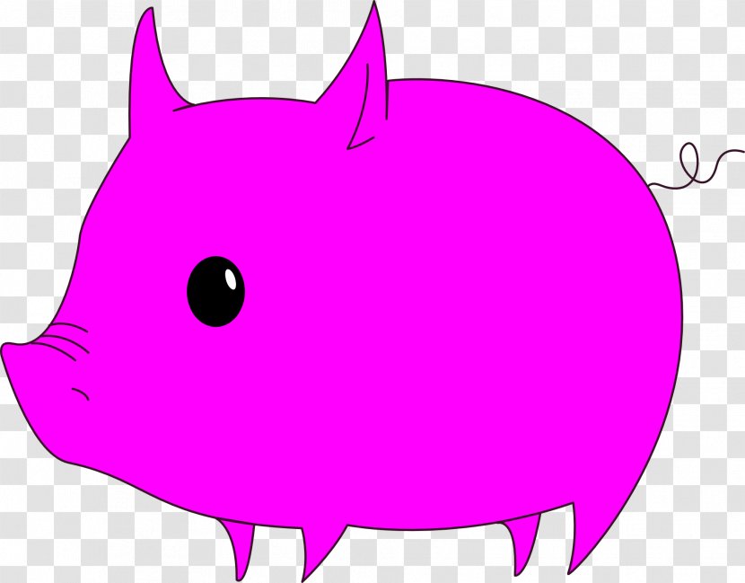 Miniature Pig Image Download Vector Graphics - Head - Magenta Transparent PNG