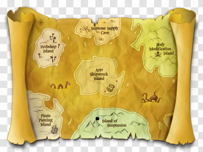 Throw Pillows Textile Cushion Treasure Map - Pirate Piercing Transparent PNG