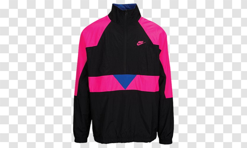 Hoodie Mens Nike Vaporwave Half Zip Woven Jacket Zipper - Flower - Pink Black Shirt Transparent PNG