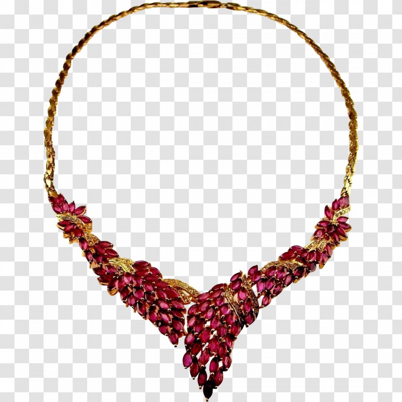 Earring Necklace Jewellery Ruby Diamond - Jewelry Making Transparent PNG