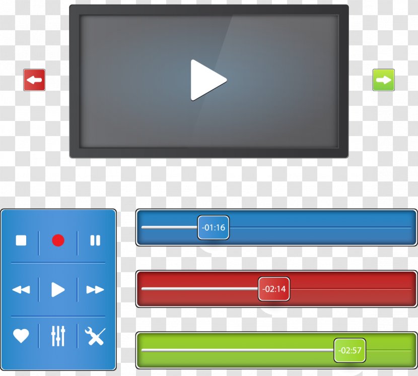 Web Design Video Player Page - World Wide - Vector Transparent PNG