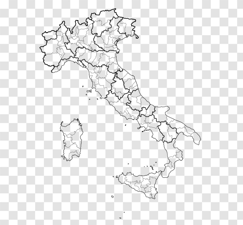 Catanzaro Lamezia Terme Vicenza Piacenza Regions Of Italy - Line Art - Map Transparent PNG