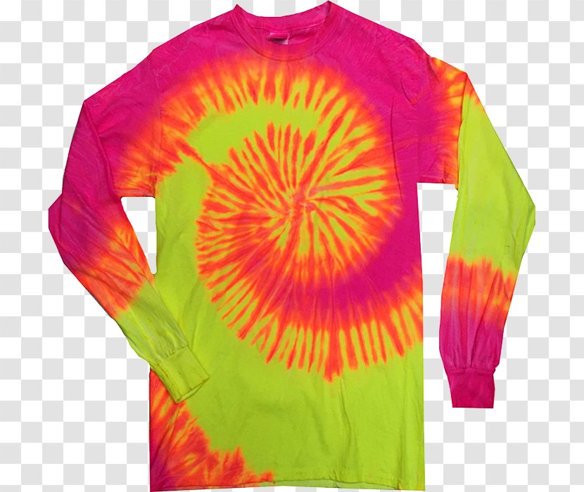 Long-sleeved T-shirt Tie-dye - Wallet - Fluorescent Dye Clothing Transparent PNG