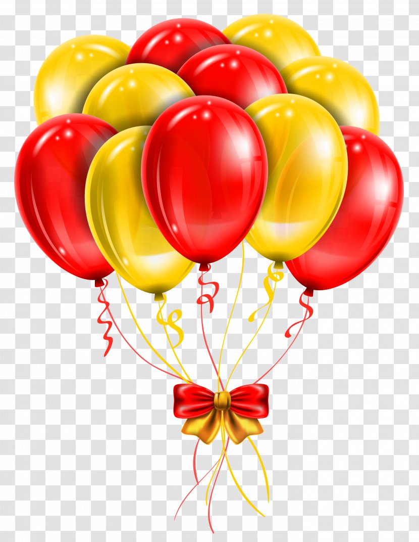 Balloon Red Clip Art - Heart - Transparent Yellow Balloons Picture Clipart Transparent PNG