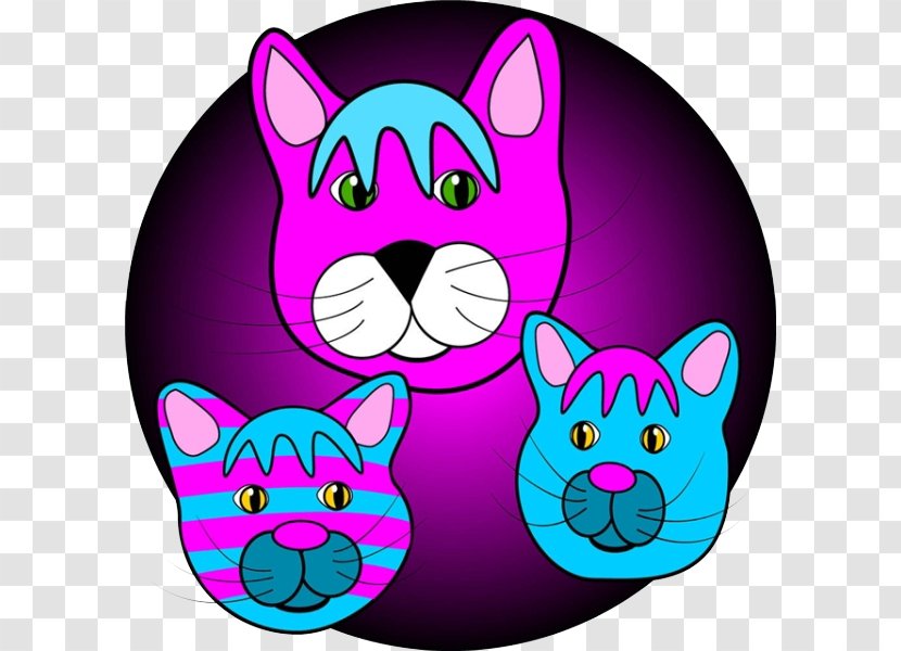 Russian Blue Kitten Cartoon Clip Art - Purple Cat Nose Transparent PNG