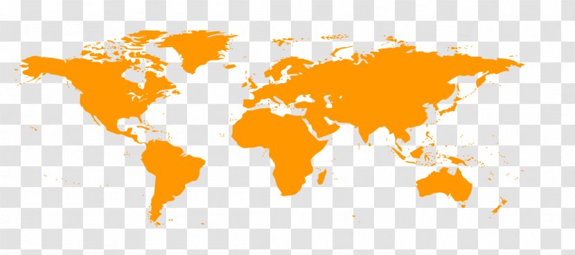 World Map Globe Earth - Orange - Global Cooperation Transparent PNG